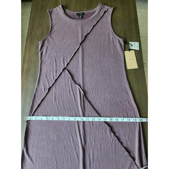 Halogen Exposed Seams Sleeveless Knit Dress Burgundy Fudge Medium NWT - Picture 6 of 10